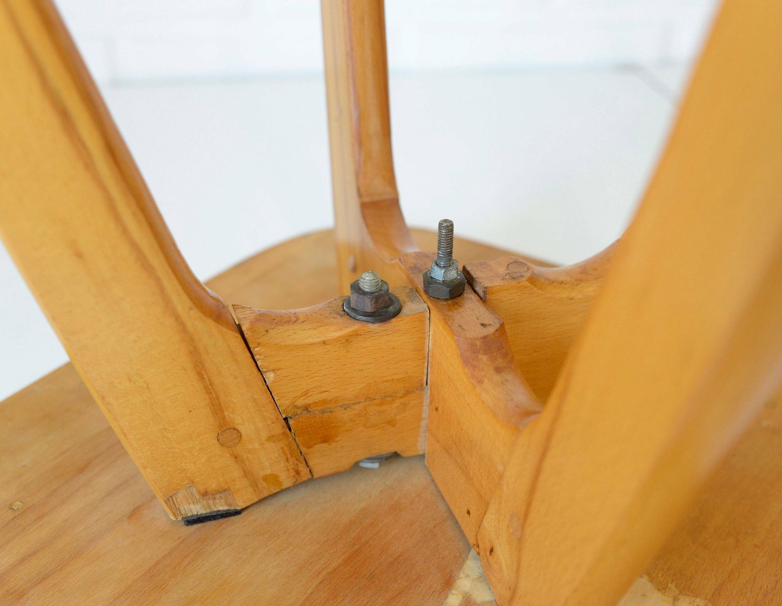 photo furniture Vintage Kitchen Wooden Stools / Set Of 2 / Mid Century Modern / Coffee Tables / Space Age / Plant Stand / Yugoslavia 1950's / Retro Interior