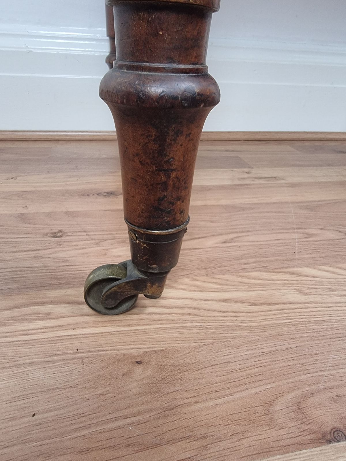 Victorian Holland & Sons Mahogany Writing Table Brass Castors photo 695.0