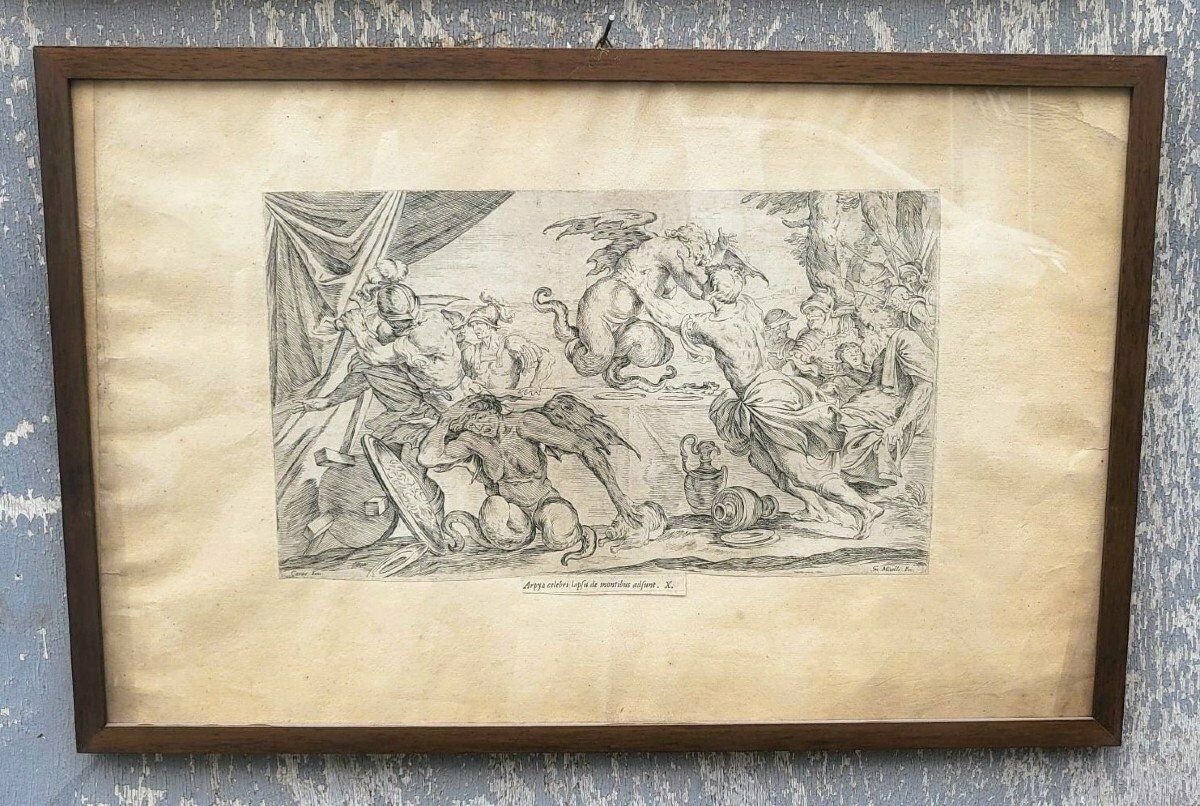 photo for sale Aeneid After Mitelli And Caracci, Framed Engravings, 18th Century