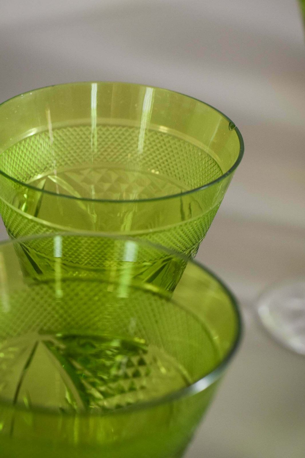 Woonaccessoires 31 Vintage Groene Glazen, Jaren 1910 photo