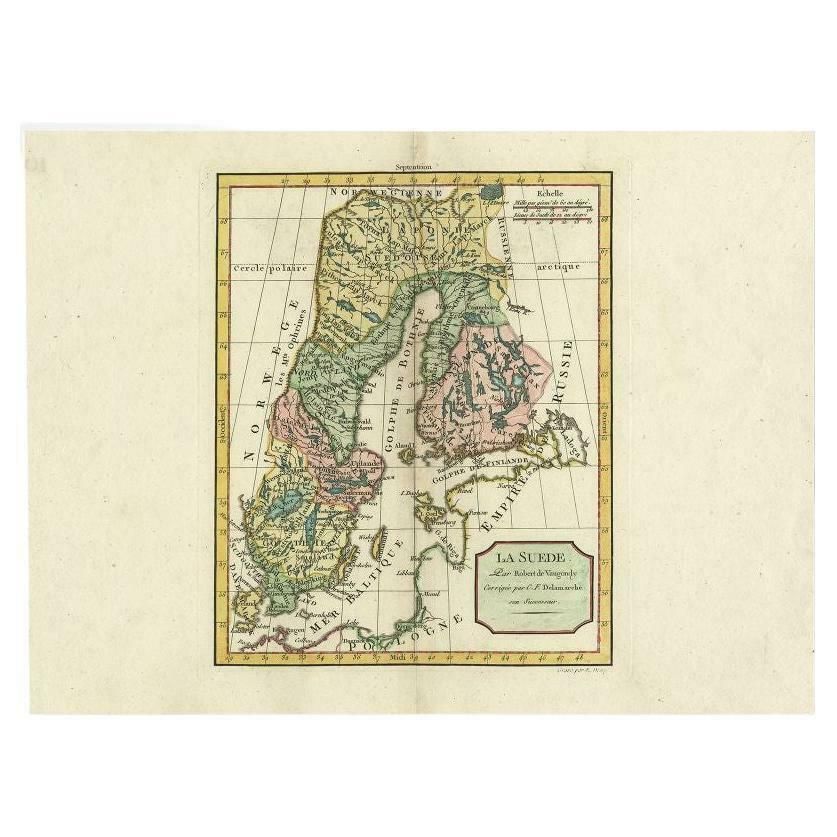 Antique Map Of Sweden By Delamarche, 1806