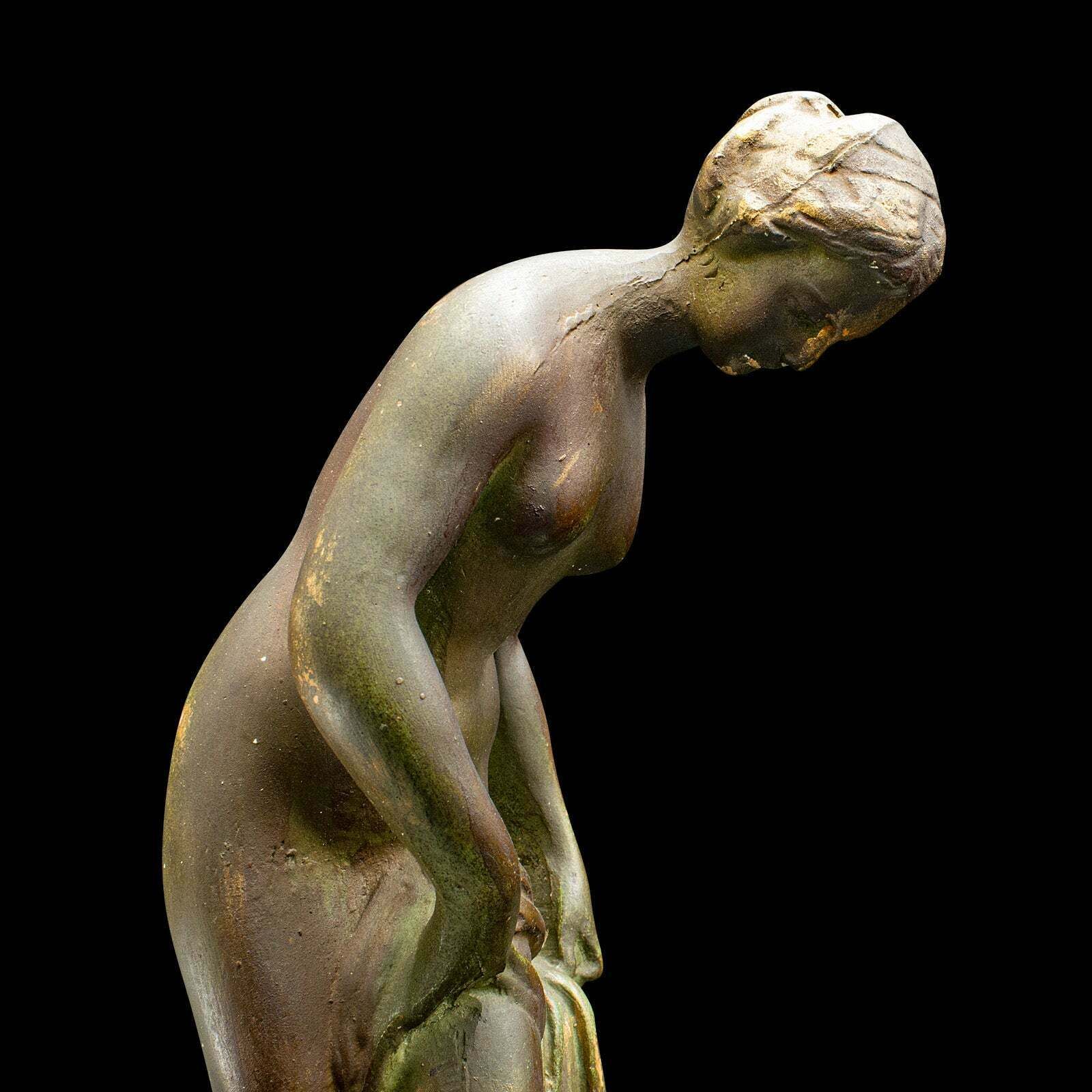 Antique Female Figure, French, Plaster Statuette, Ornament, Victorian, Classical photo vintage