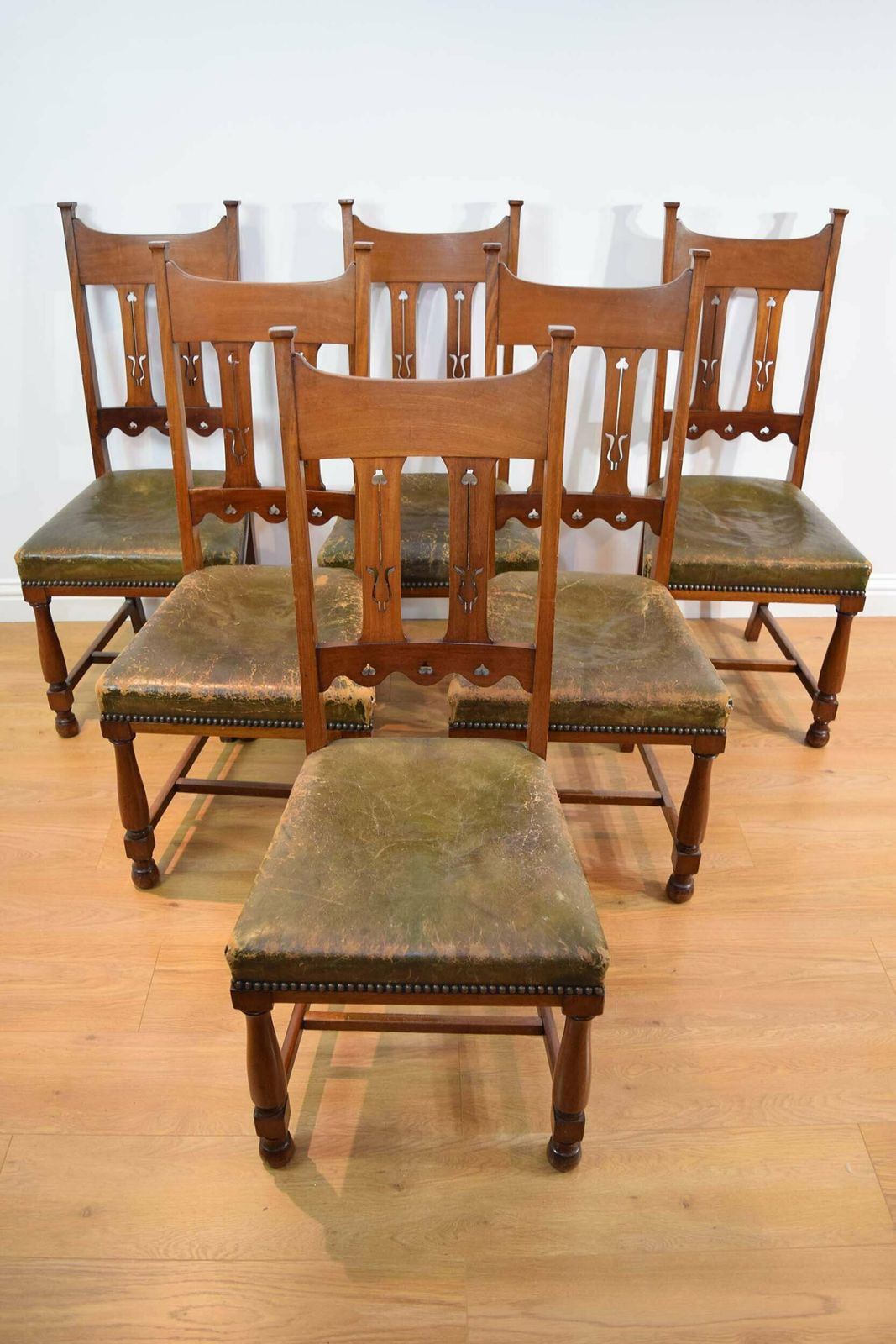 Marsh, Jones & Cribb Set Of Six Art Nouveau Dining Chairs