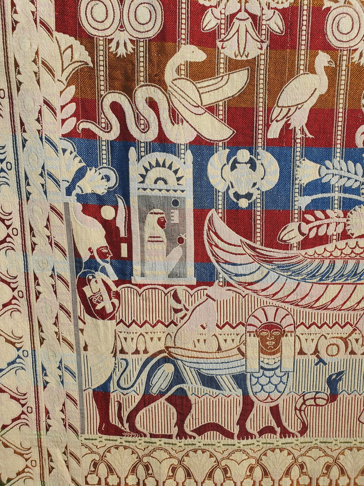 photo furniture Egyptian Revival Art Deco French Jacquard Shawl