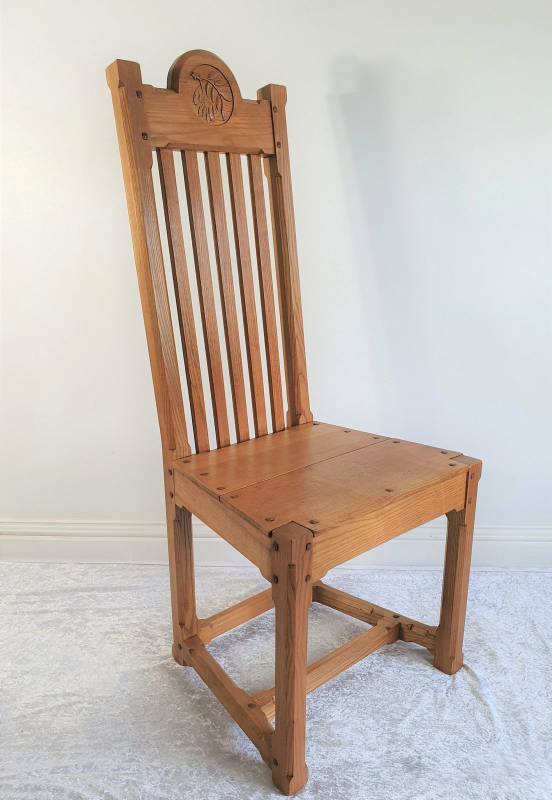Fine Quality Arts And Crafts Oak Side Chair photo for sale