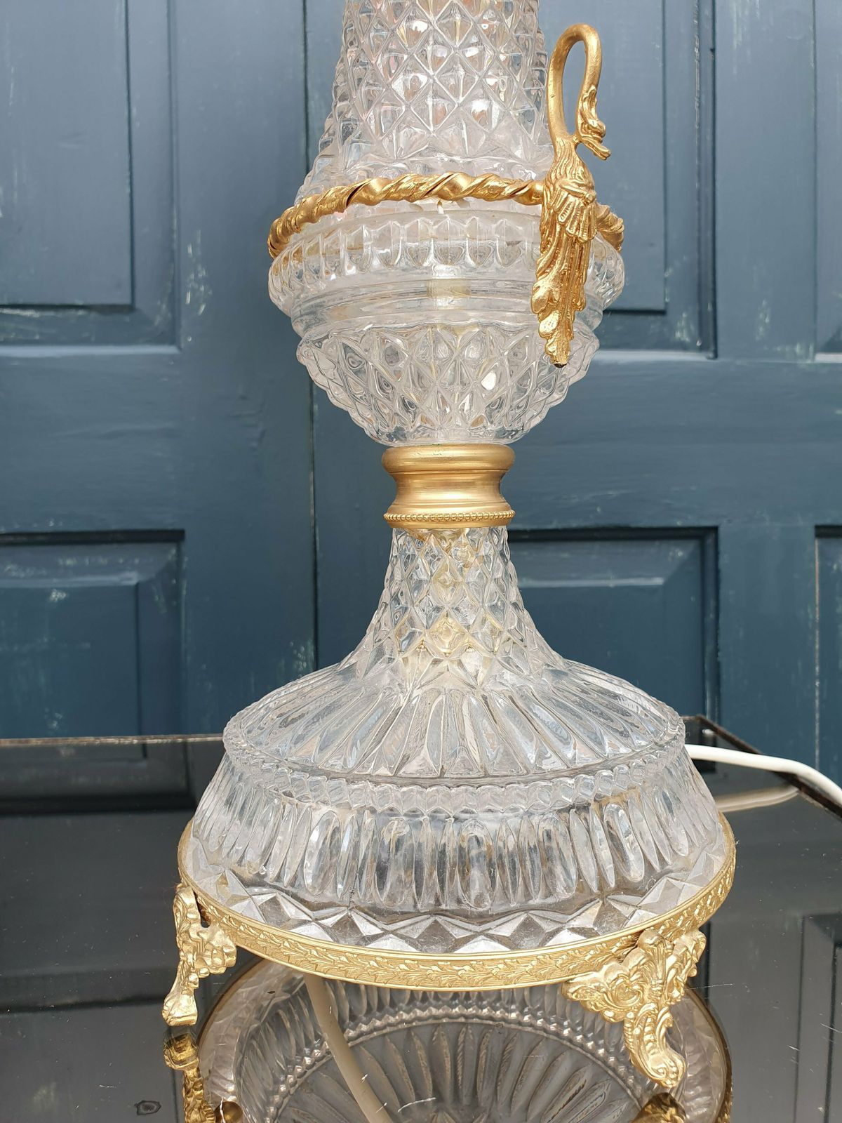 Pair Of Glass And Gilt Metal Table Lamps photo 2550.0