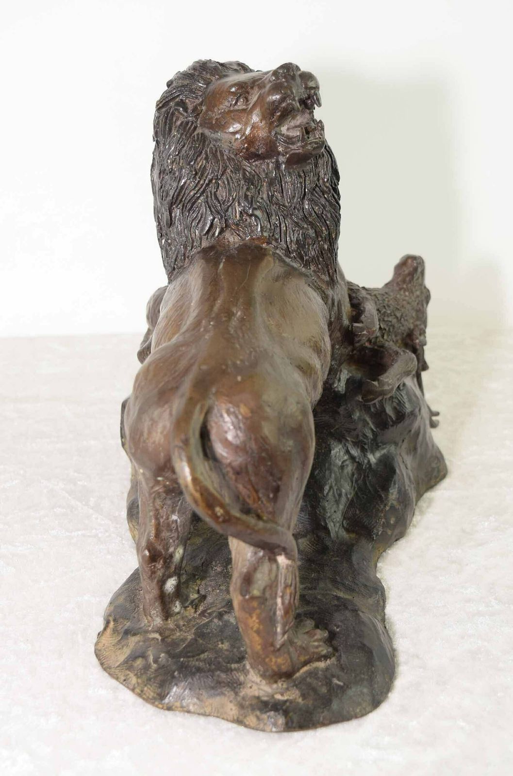 Early 19th Century Bronze Figure Of A Lion With Prey photo Art