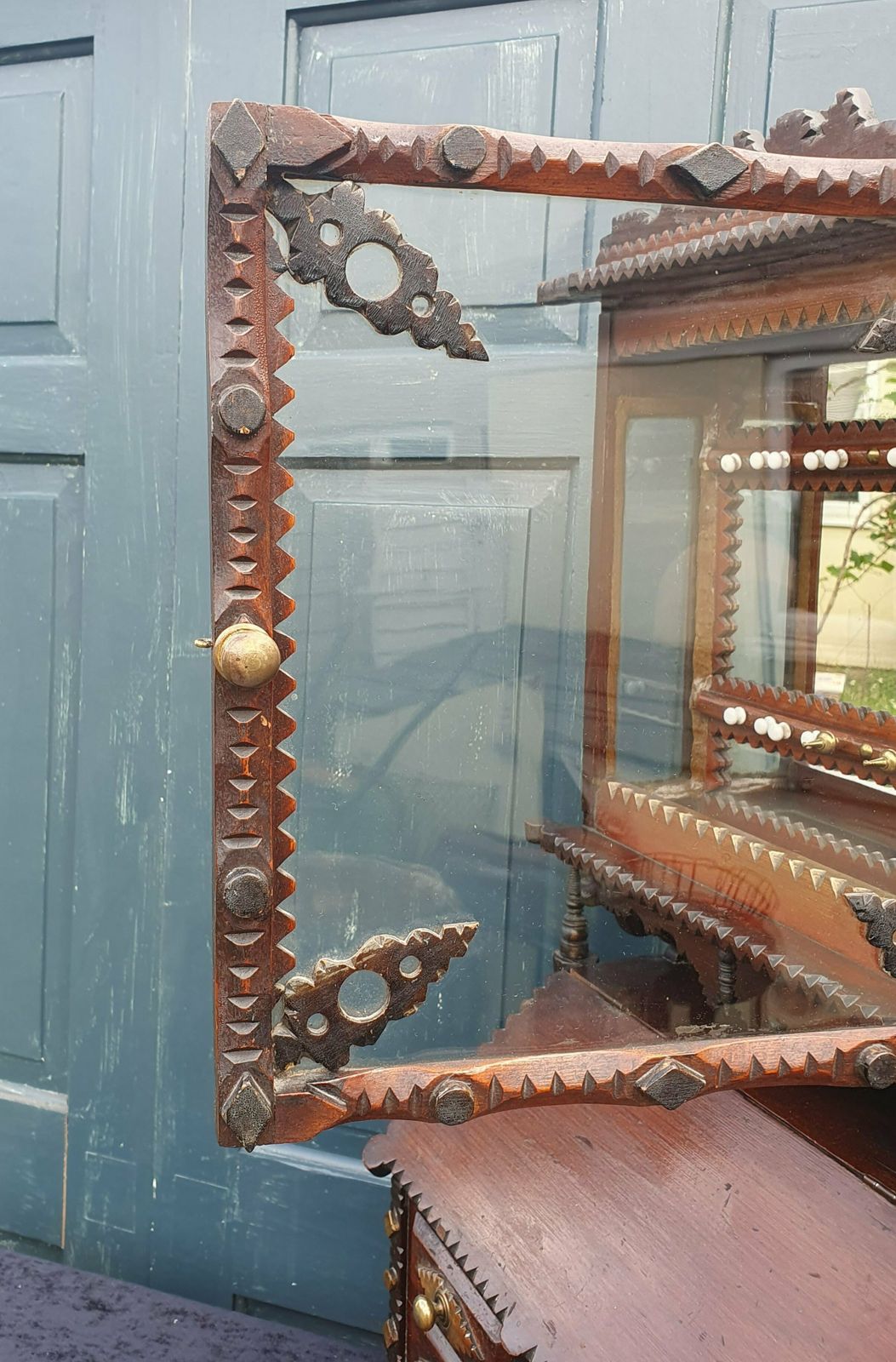 photo for sale Tramp Art Cabinet, 1800s, Antique