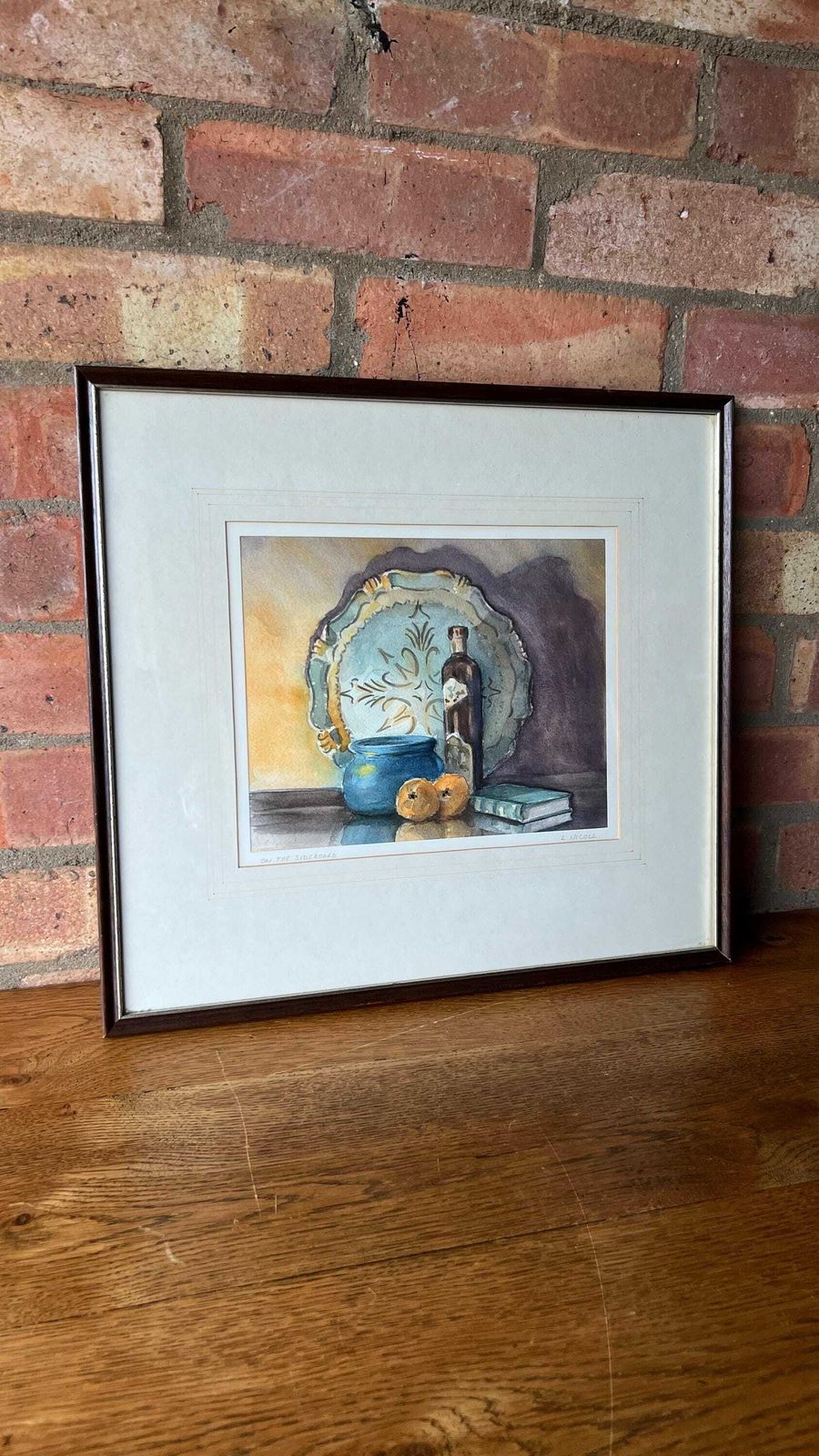 Well Executed Vintage Watercolour Still Life Painting By L. Nicoll