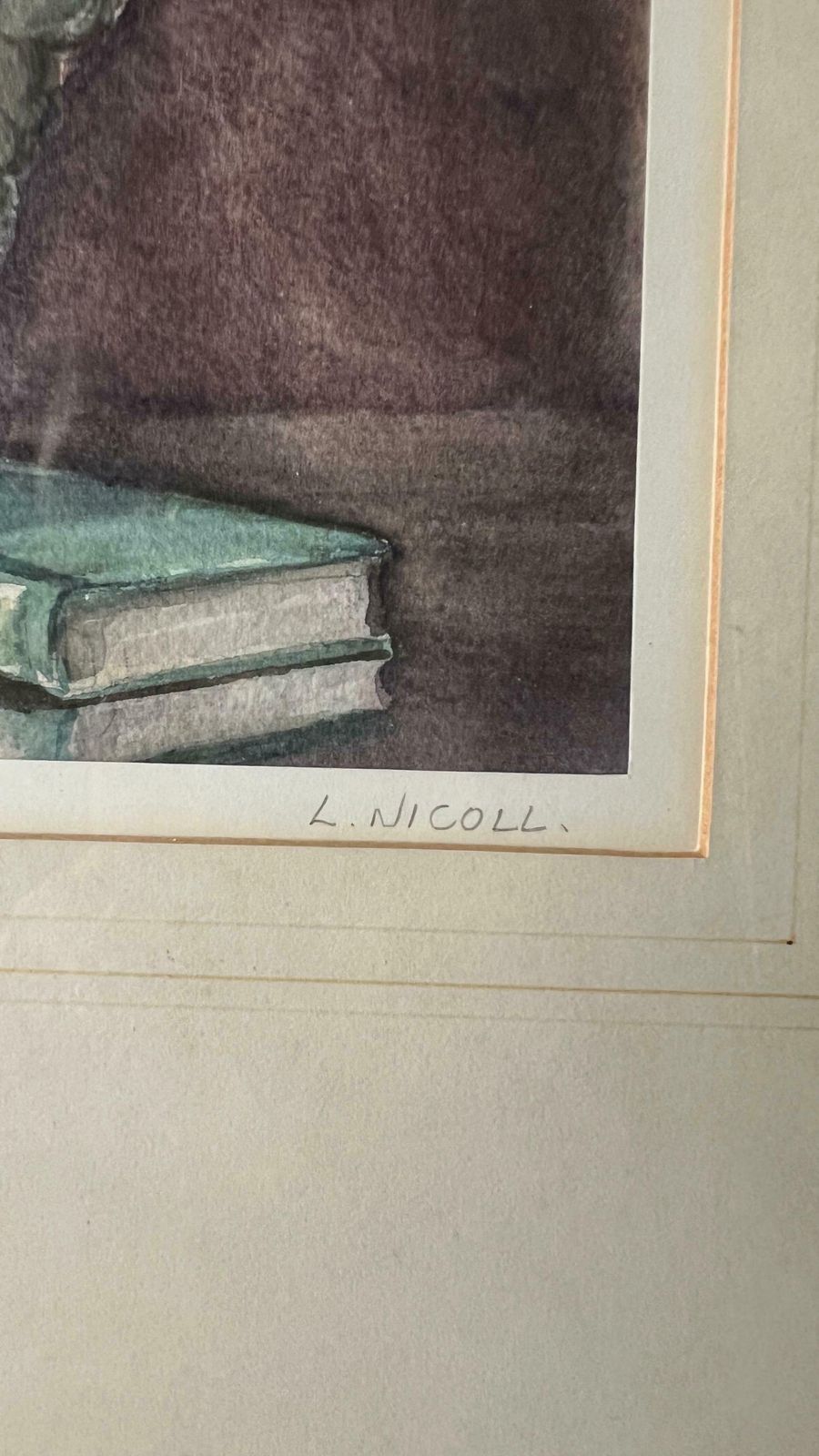Well Executed Vintage Watercolour Still Life Painting By L. Nicoll photo 139.0
