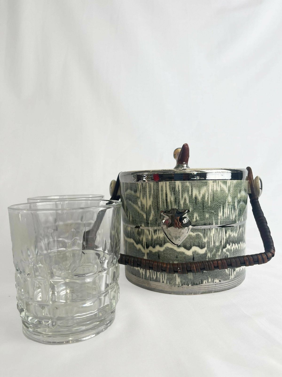 Antique Arthur Wood English Silver Shield Staffordshire Style Ice Bucket Circa 1920, Barware Collectable, Vintage Barware, Retro Ice Bucket