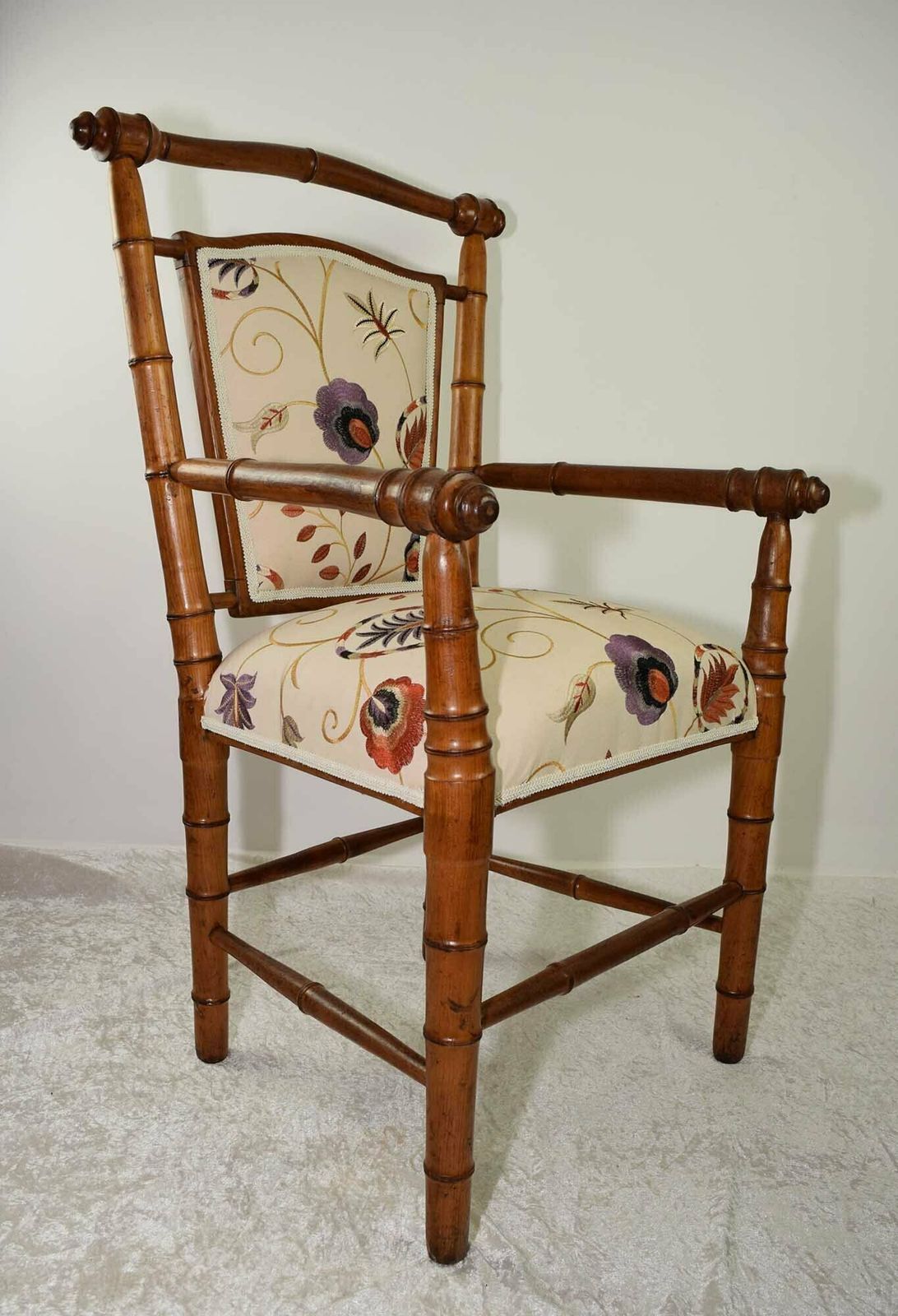 French Faux Bamboo Armchair, Traditional photo for sale