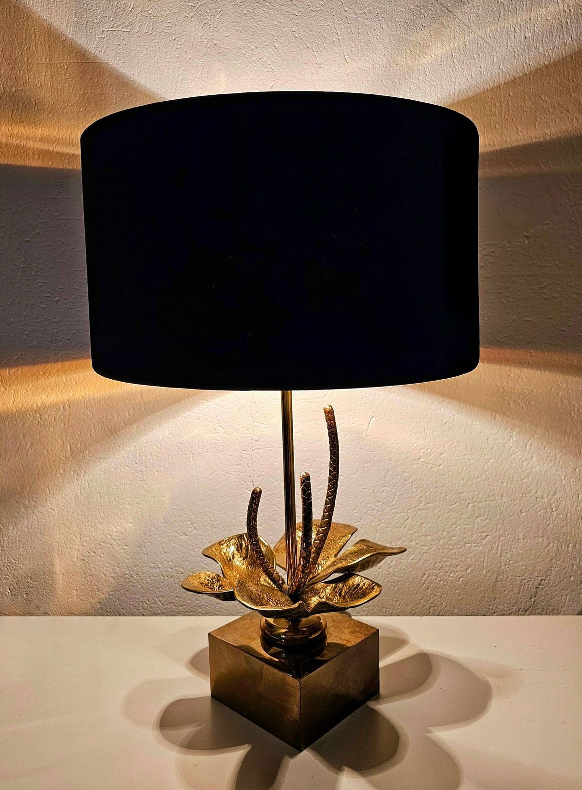 Mid Century Modern Nenuphar Lilly Table Lamp Done In Bronze And Brass By Maison Charles // Made In France In 1960s