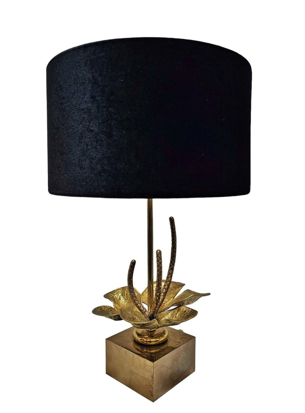 photo for sale Mid Century Modern Nenuphar Lilly Table Lamp Done In Bronze And Brass By Maison Charles // Made In France In 1960s