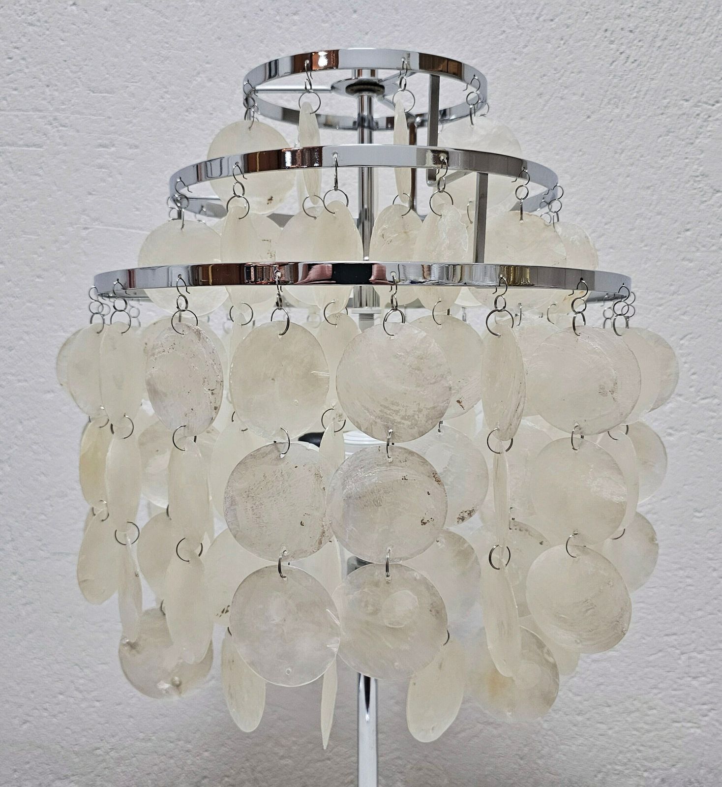 Mid Century Modern Table Lamp With Seashell Shade In Style Of Verner Panton Fantasy Lamp // Made In USA In 1980s photo Lighting