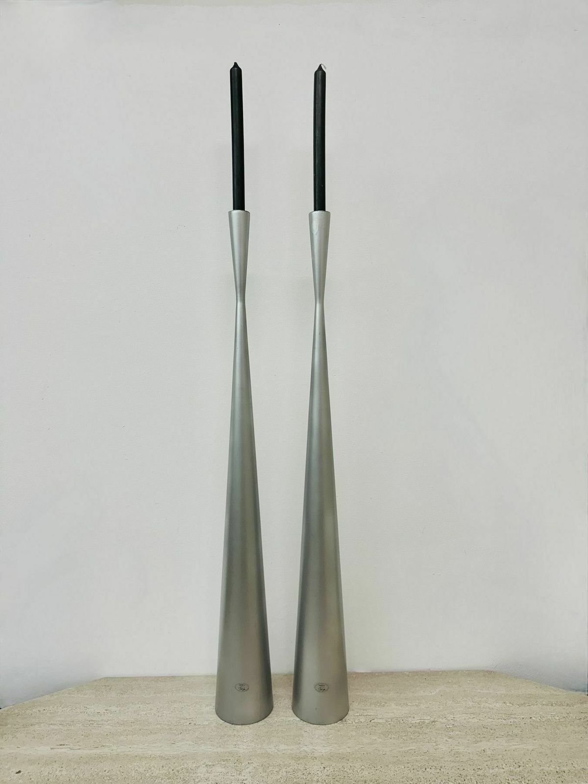 Pair Of Large Vintage Ikea Floor Candle Sticks By Ria Falk ‘Snygg’ , 1990s