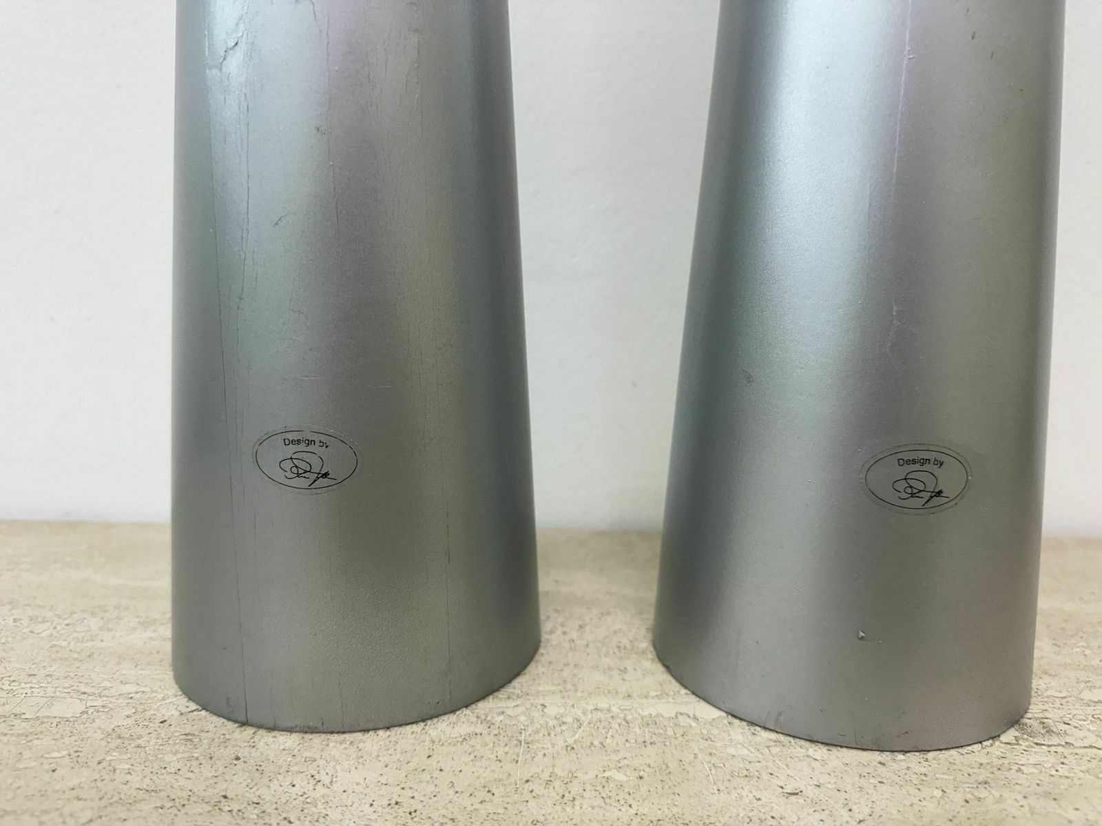 Pair Of Large Vintage Ikea Floor Candle Sticks By Ria Falk ‘Snygg’ , 1990s photo furniture