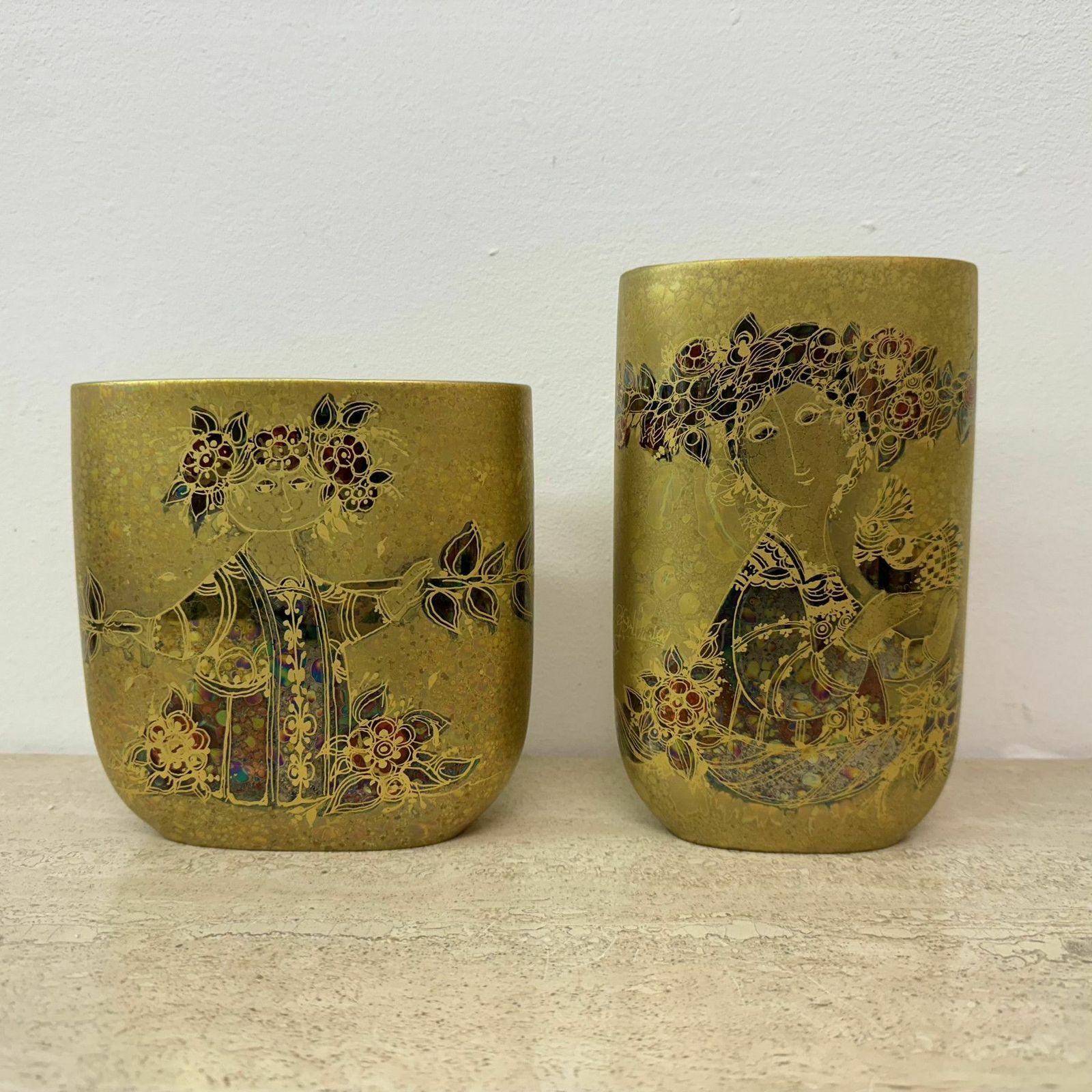 Rare Set Of 2 Bjørn Wiinblad For Rosenthal Vase, 1970’s photo furniture