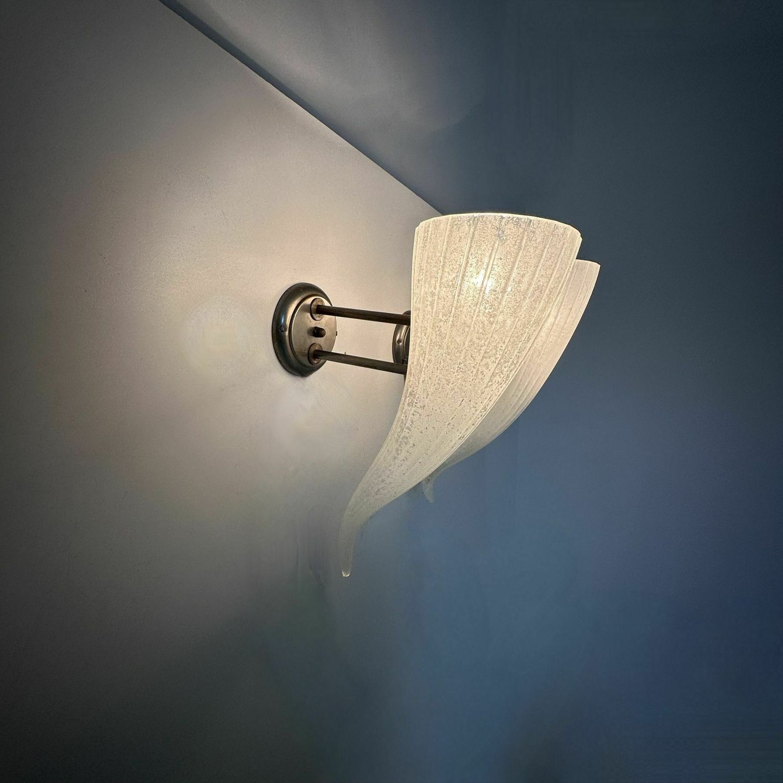 Paar Glazen Wandlampen In Fakkelvorm, Jaren 1980 photo furniture