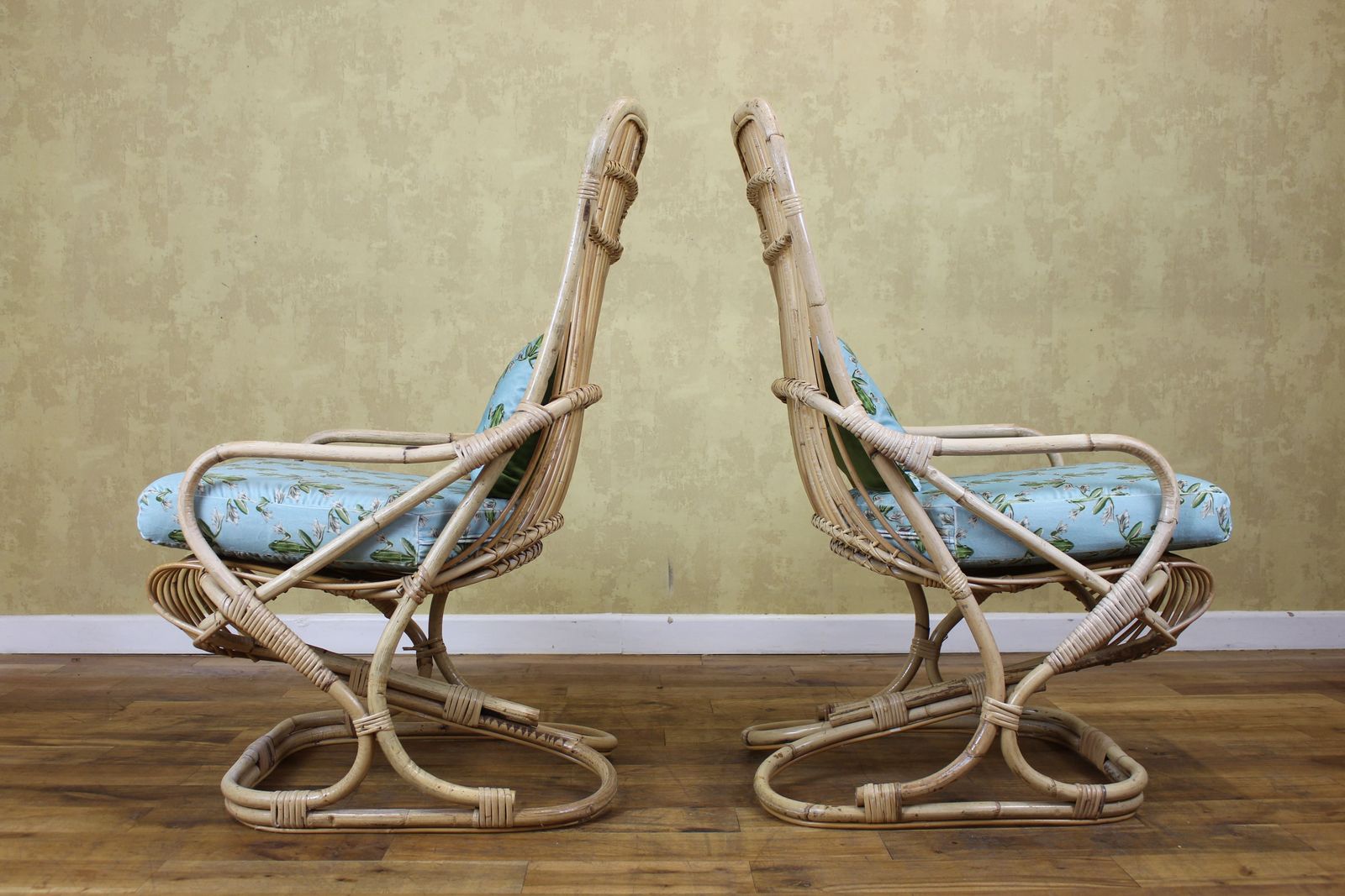 Pair Italian Bamboo Chairs By Tito Agnoli For Bonacina photo 640.0