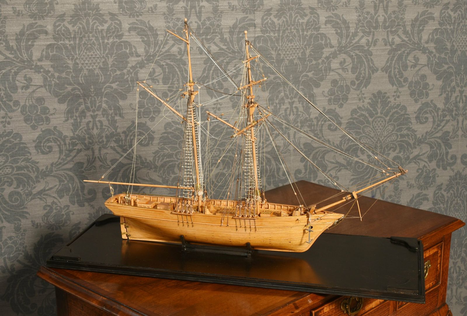 Cased Scale Model Of The Scottish Two Masted Schooner photo for sale