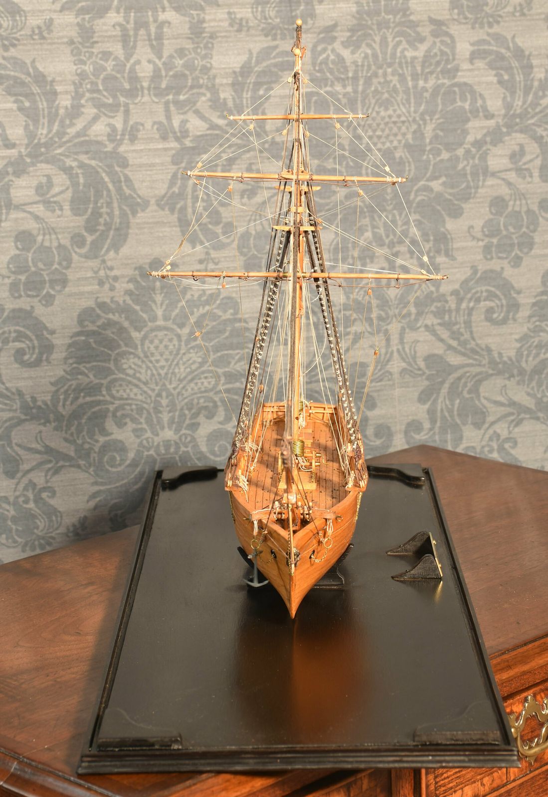 Cased Scale Model Of The Scottish Two Masted Schooner photo Art