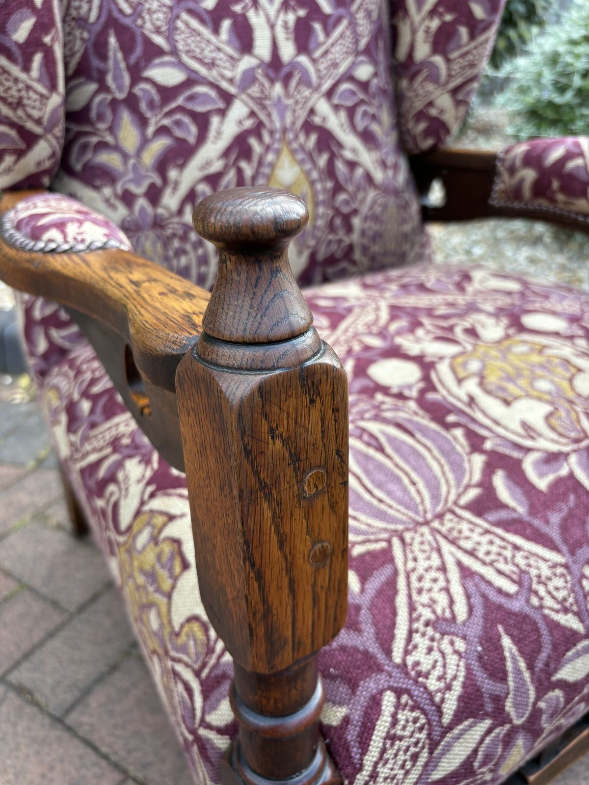 Arts & Crafts Wingback Armchair C1895 photo for sale