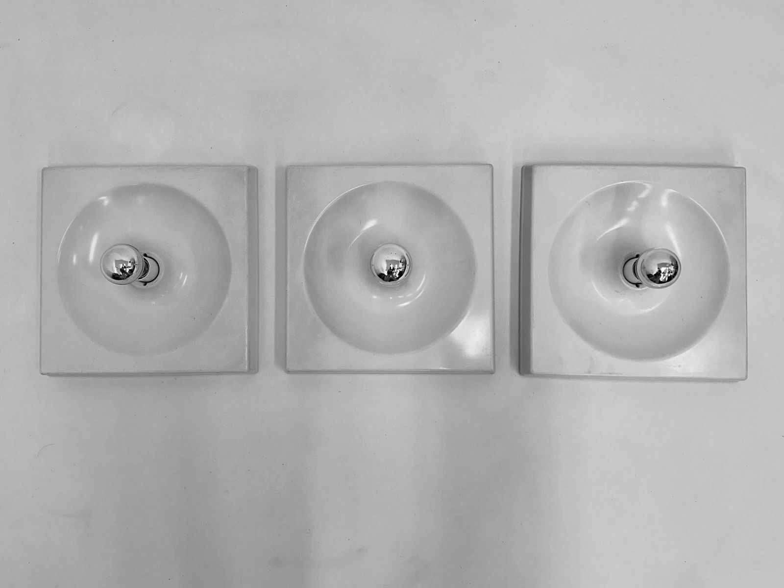 Set Van 3 Schönbuch 'Quadro' Wandlampen, Jaren 1970, Space Age photo Verlichting