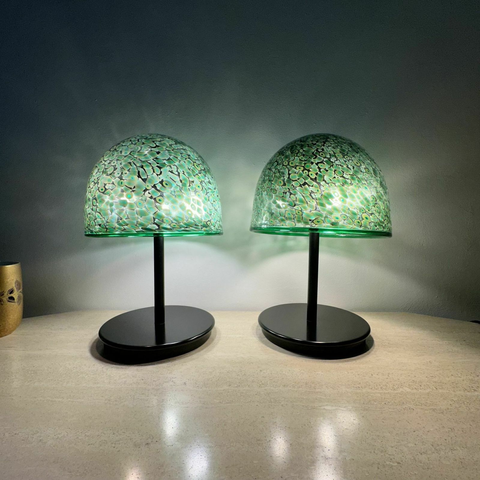 Paar Tafellamps Model 'Neverinno' In Muranoglas Van Gae Aulenti Voor Vetreria Vistosi, Jaren 1970, Italië photo furniture