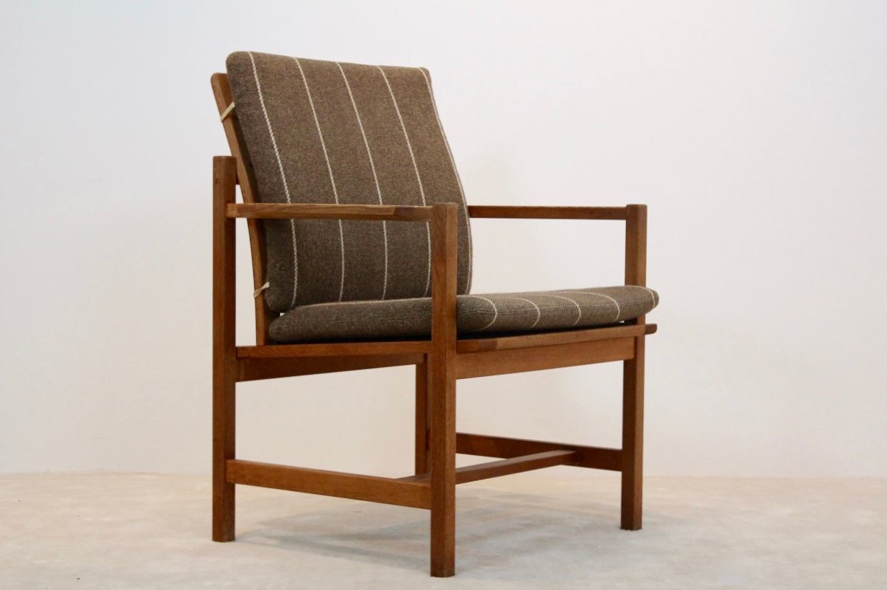 Danish 3233 Oak Armchair By Børge Mogensen For Fredericia Stolefabric, 1960s photo Furniture