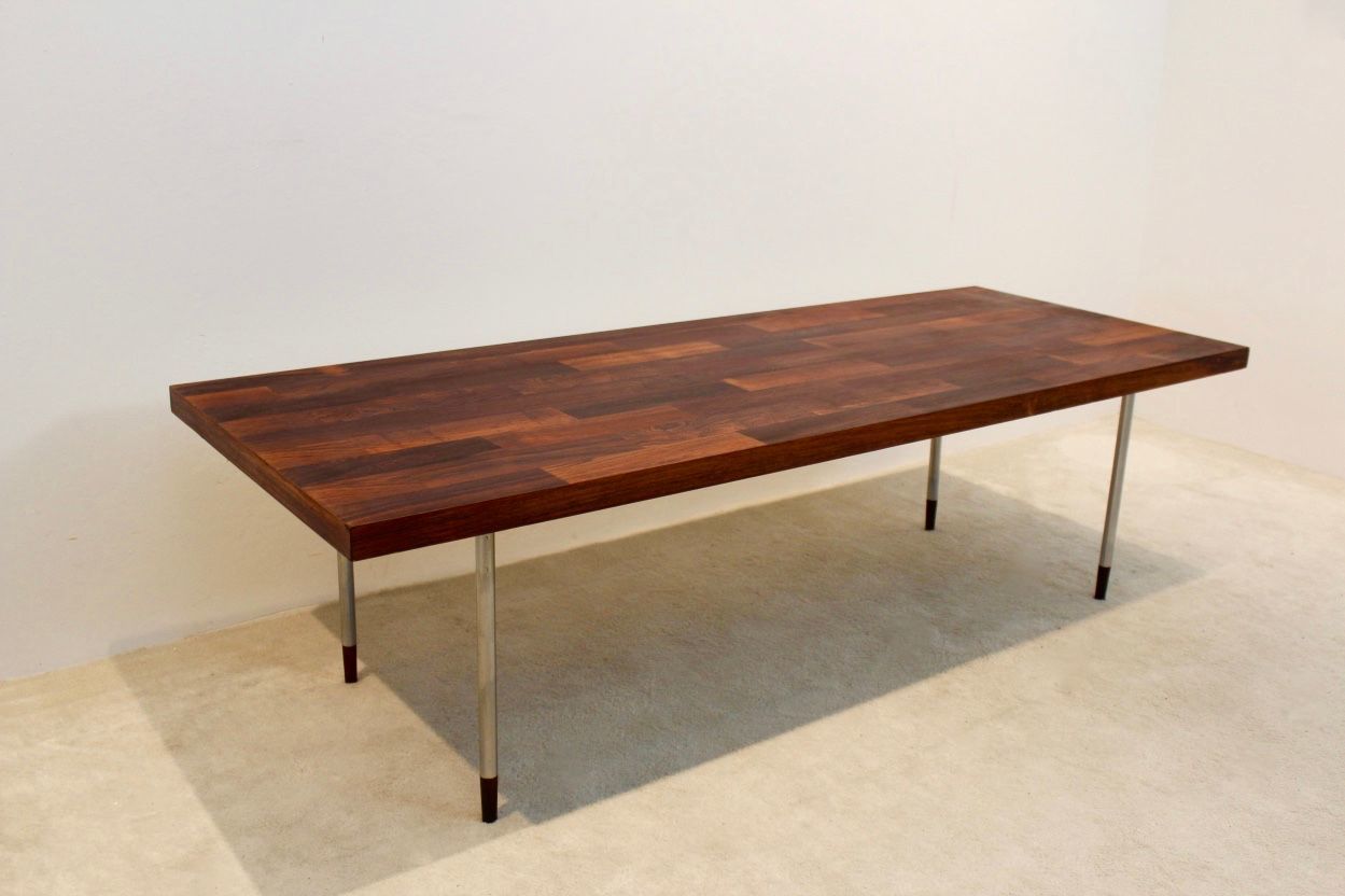 Dutch Teak & Stainless Steel Coffee Table By Rudolf Bernd Glatzel For Fristho, 1960s photo furniture