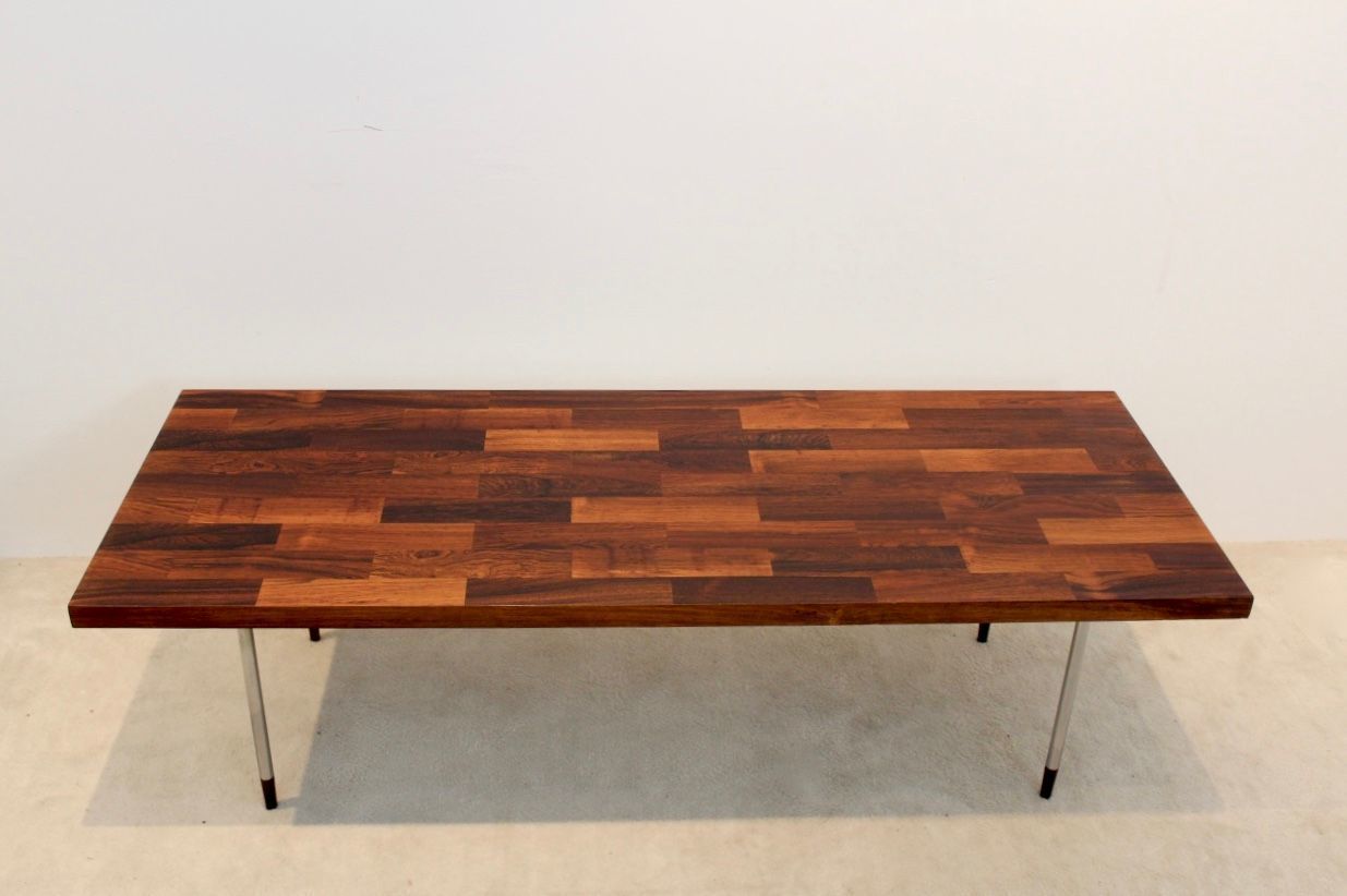 Dutch Teak & Stainless Steel Coffee Table By Rudolf Bernd Glatzel For Fristho, 1960s photo for sale
