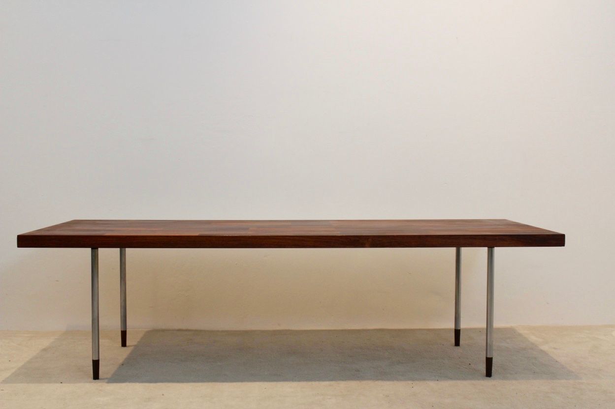 Dutch Teak & Stainless Steel Coffee Table By Rudolf Bernd Glatzel For Fristho, 1960s photo Furniture