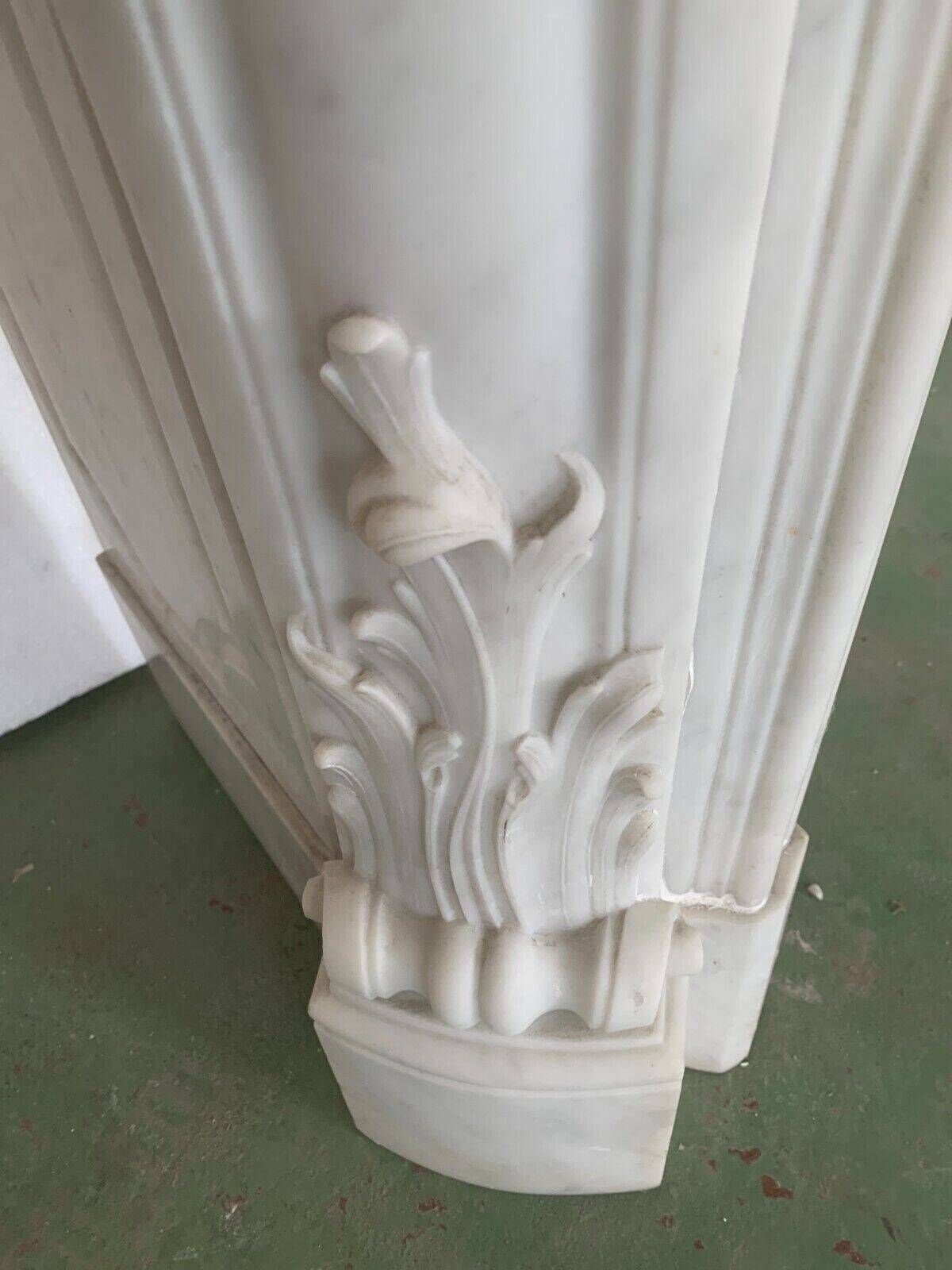 Louis XV Style Fireplace In White Carrara Marble 19th Century photo Home Fixtures
