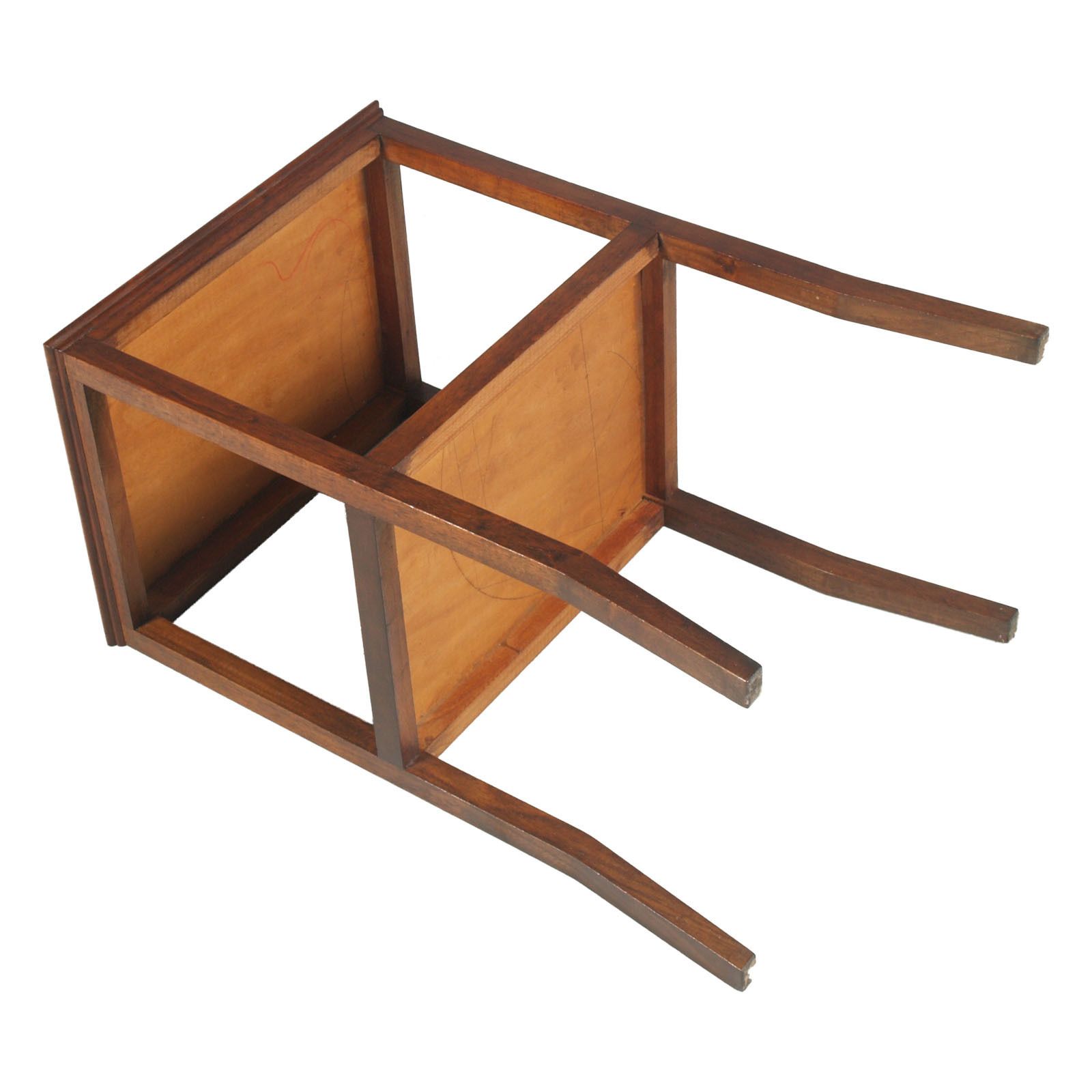 Venice 1910s Art Nouveau Side Table Wiener Werkstätte Style, Walnut Wax Polished photo for sale