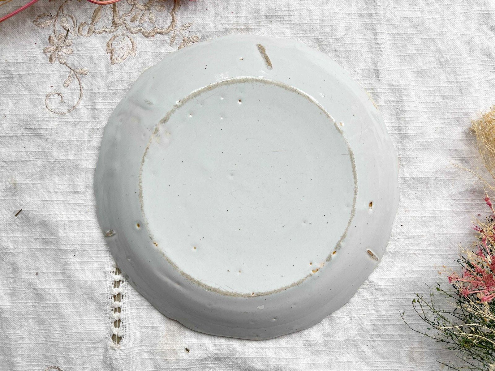 Antique French Plate 18th Century Nevers Floral Pattern   Rare French Vintage Tableware   Nevers France Tableware   Collectible Tableware photo buy