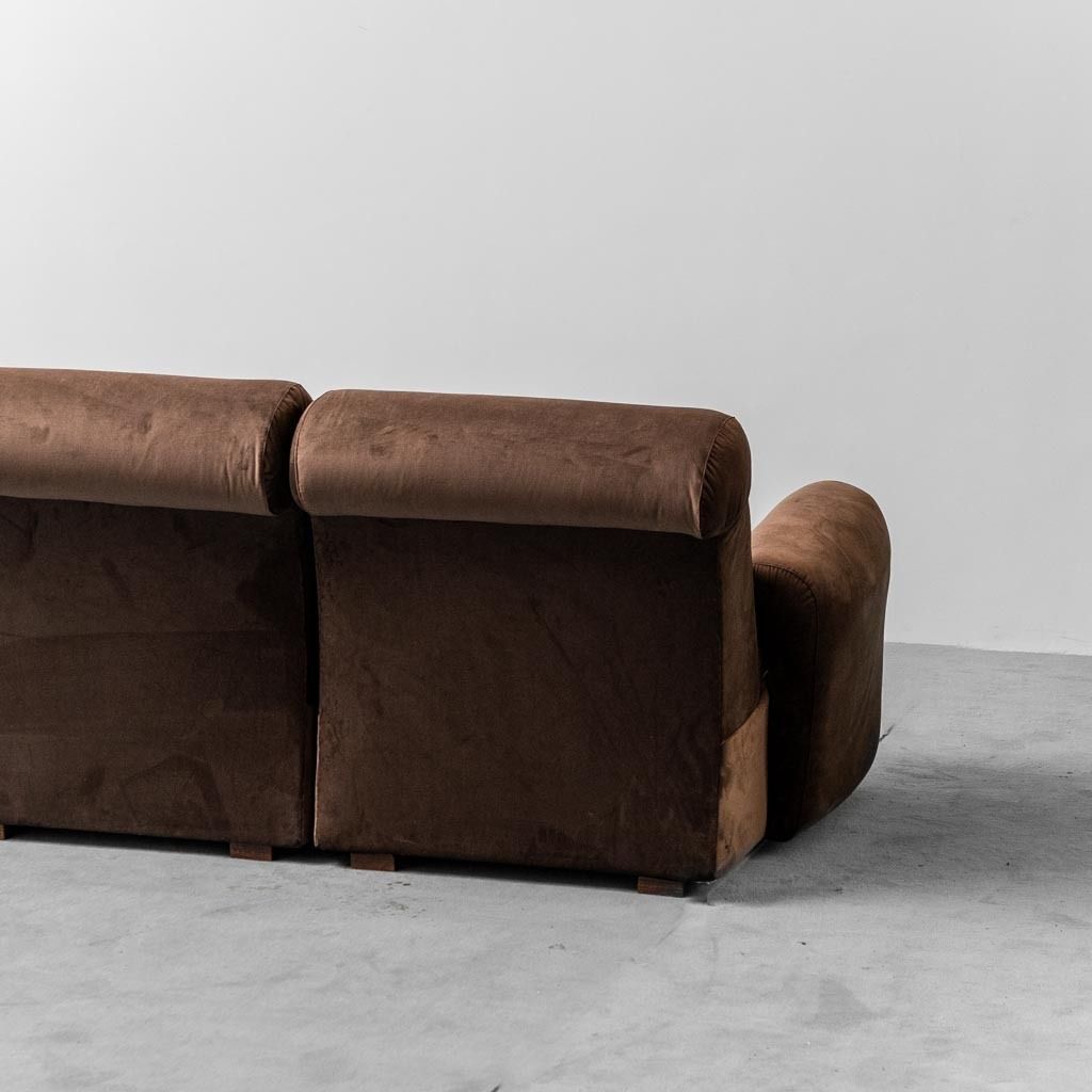 Furniture 4 Seater Modular Sofa Velvet 70s Vintage Modern Antiques photo