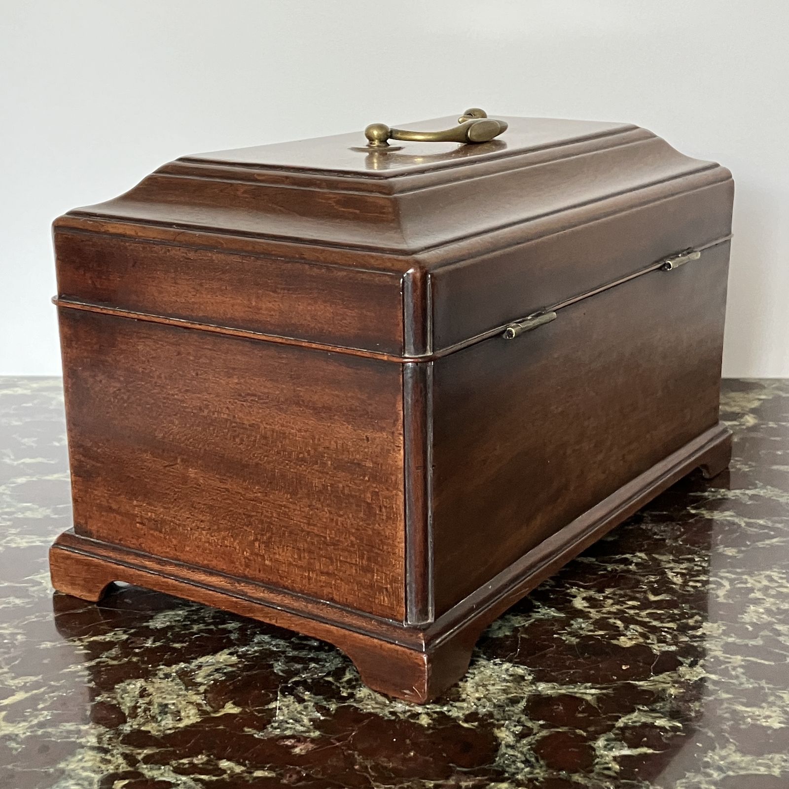 George III Mahogany Tea Caddy, Circa 1760 photo vintage