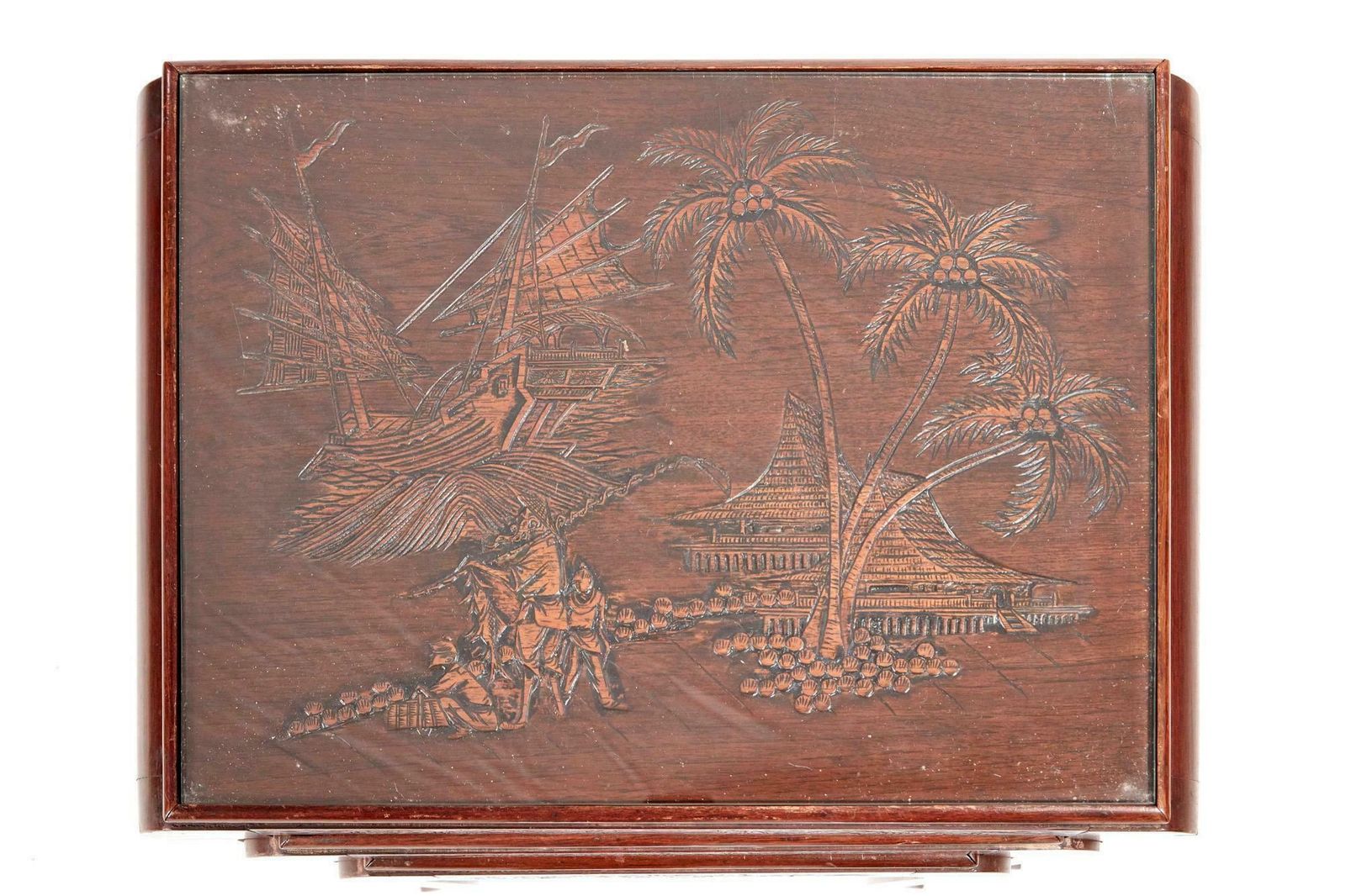 Antique Carved Hardwood Nest Of Three Tables photo vinterior