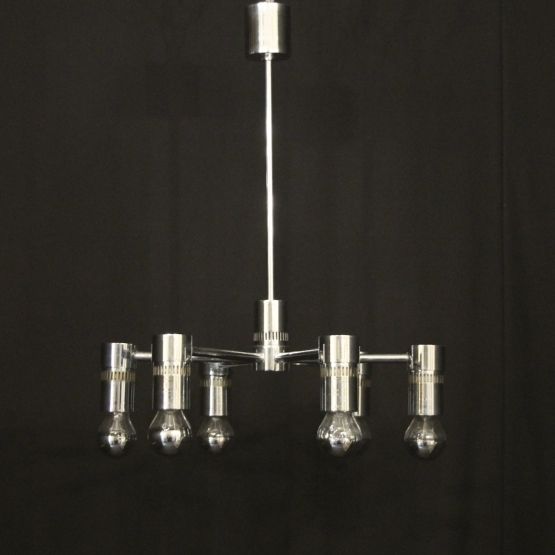 Italian Chrome 6 Light Chandelier