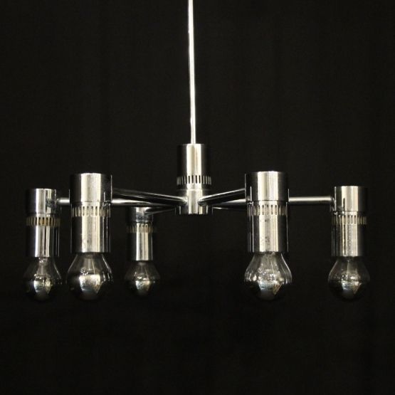 Italian Chrome 6 Light Chandelier photo furniture