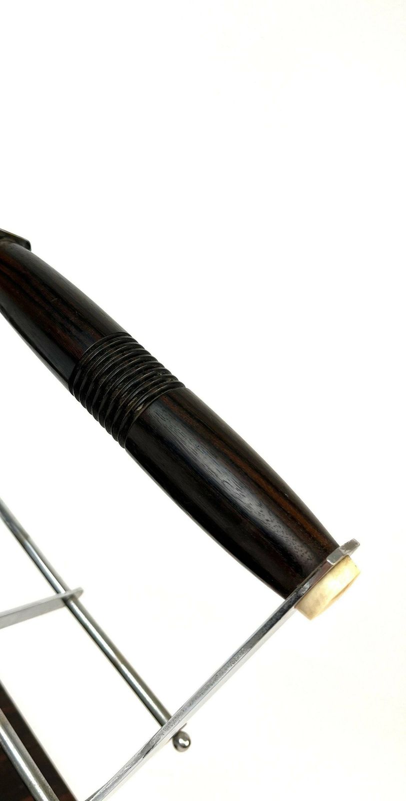 Rare Art Deco Rosewood Chrome Wine Bottle Carrier Holder Barware France 1930 photo for sale