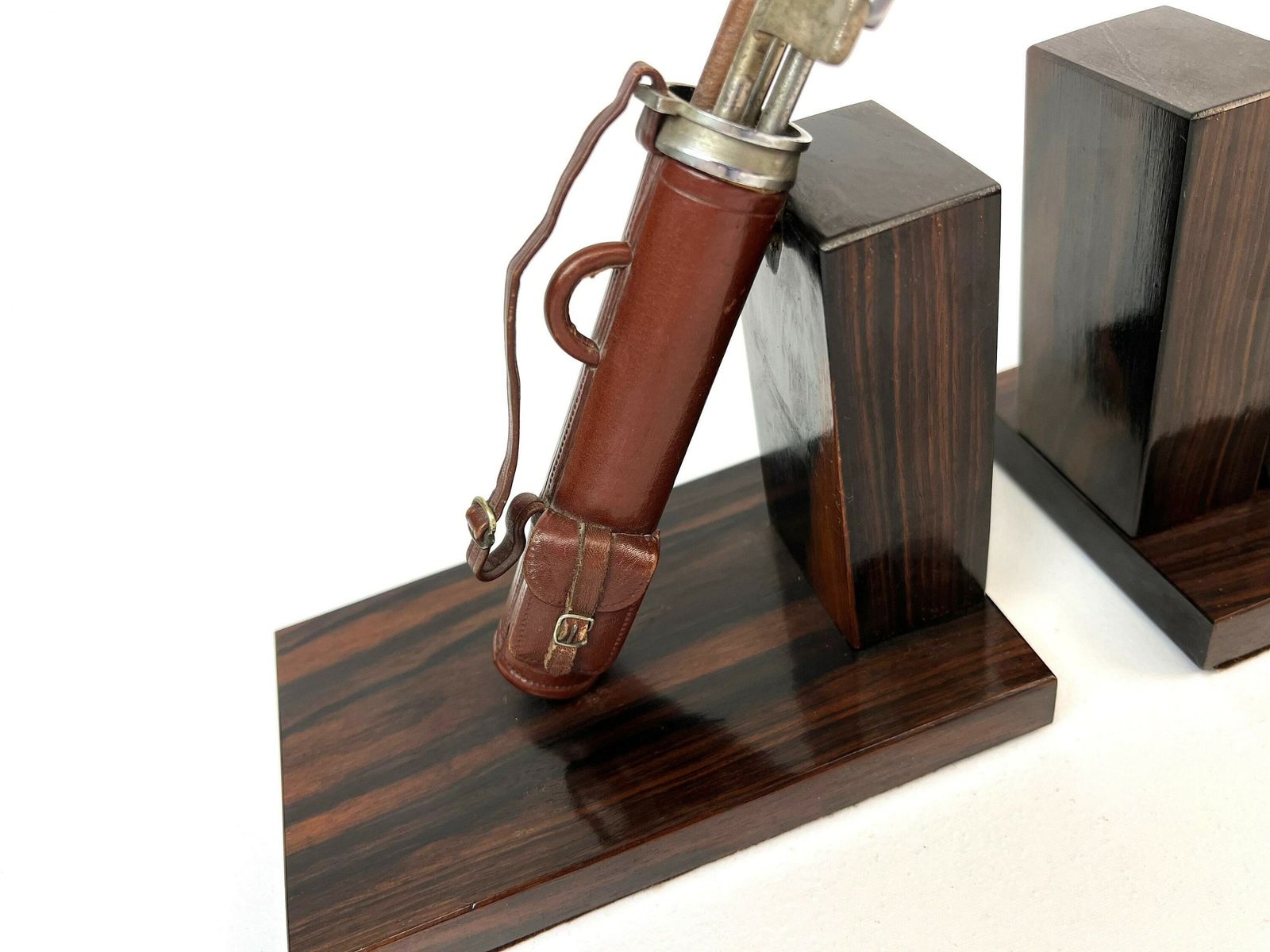 Rare Avant Garde Art Deco Rosewood Golf Bookends Artist Hand Made France 1930 photo Home Decor