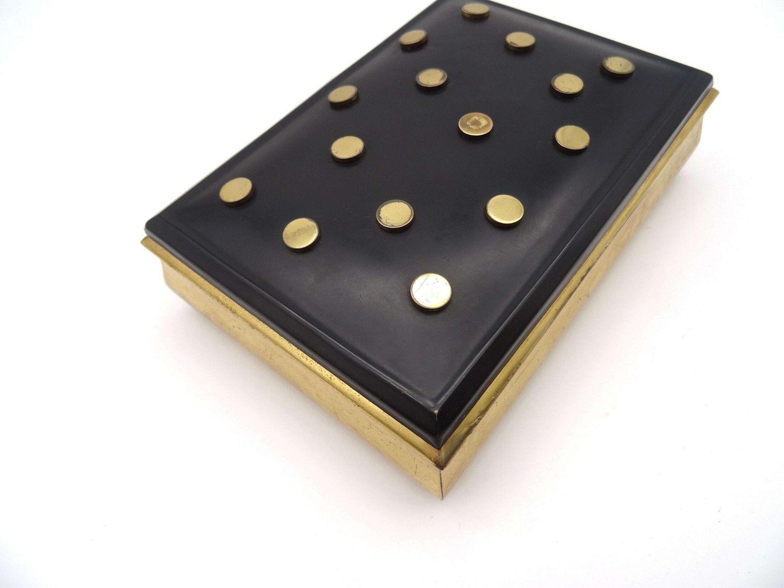 Unique Mid Century Jewelry Box Gold Black Artist Made Danish Modern 1960 photo buy