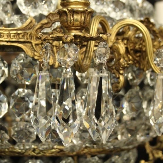 French Gilded 16 Light Tent Antique Chandelier photo vinterior