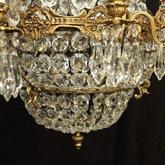 French Gilded 16 Light Tent Antique Chandelier photo buy