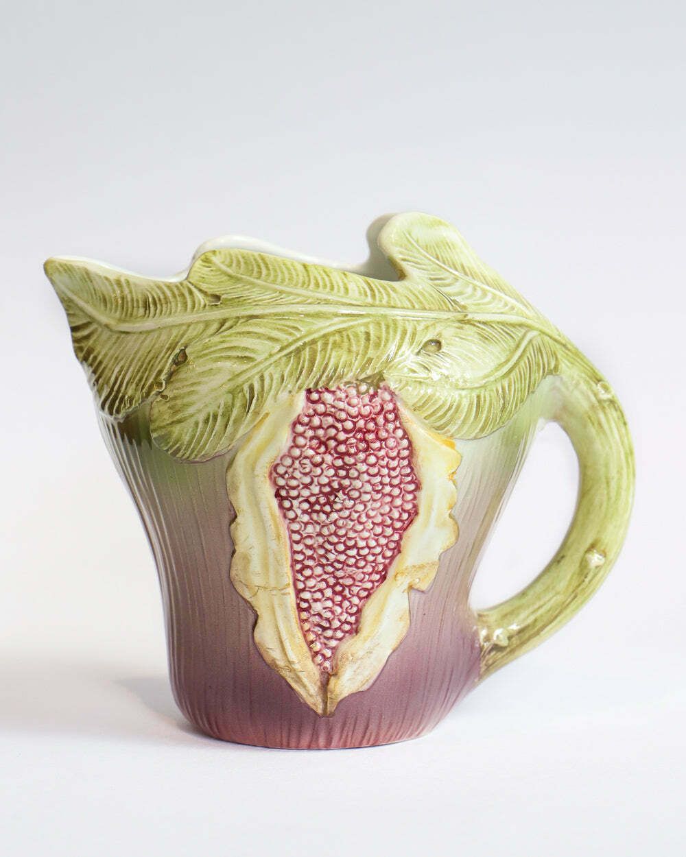 Zeldzame Vintage Italiaanse Majolica Keramische Kan In De Vorm Van Een Vijg photo for sale