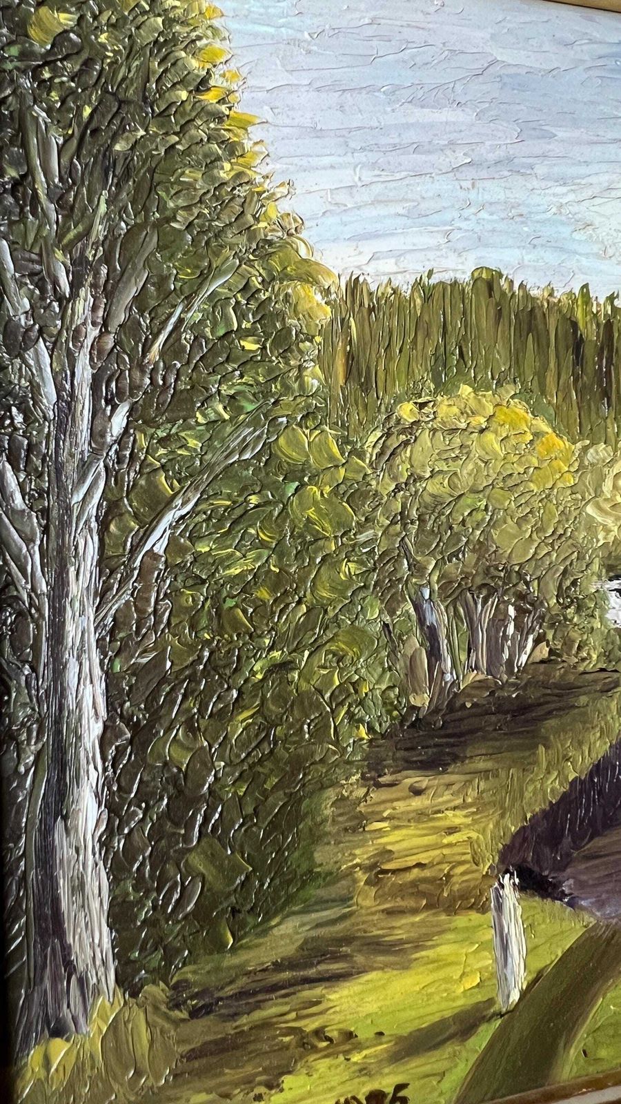 1975 Original Oil Painting Signed & Framed Depicts River And Bridge In Kenmore, Perthshire photo Art
