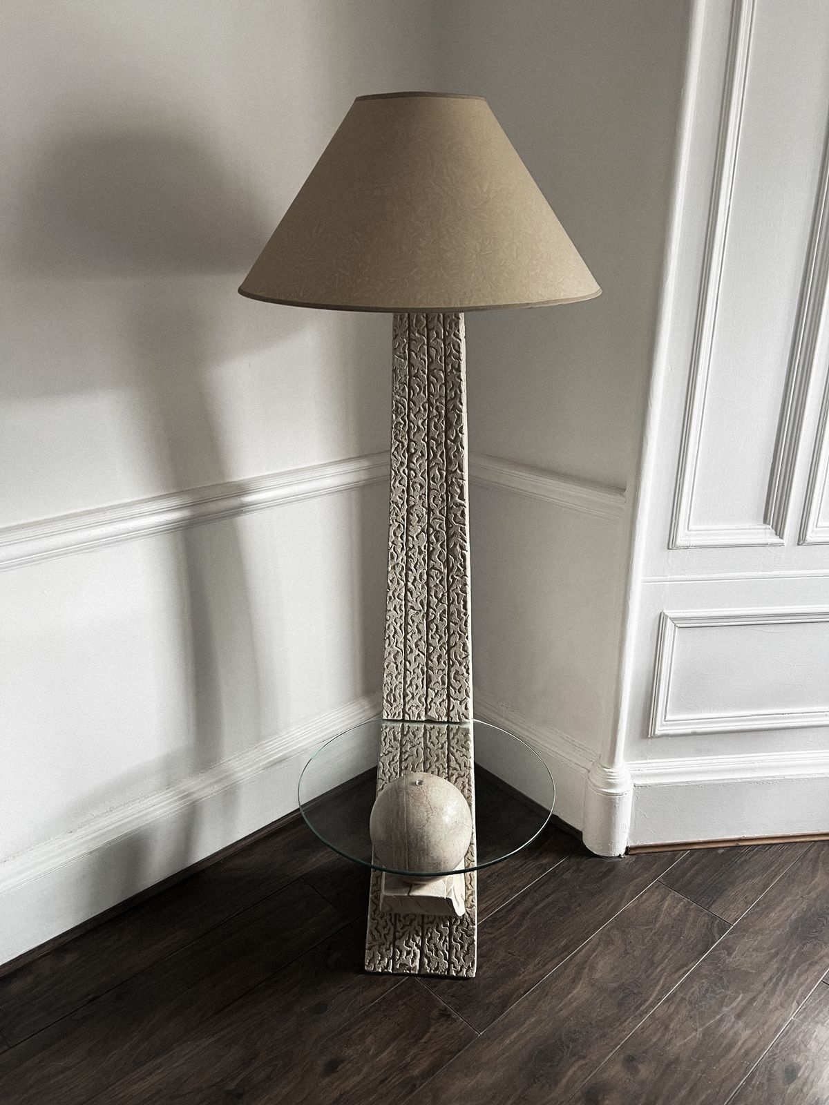 Stone Sphere Floor Lamp, 1980s photo buy