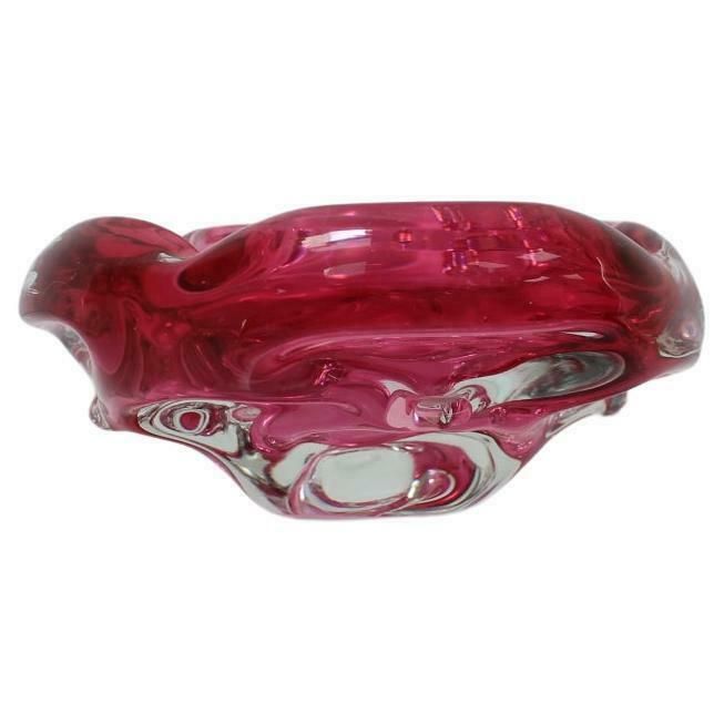 Bohemian Art Glass Bowl/Ashtray By Josef Hospodka, 1960's